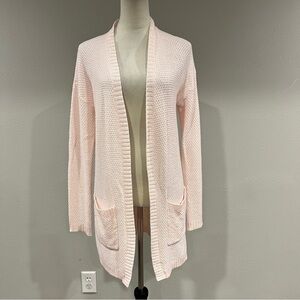 Workshop Light Pink Open-Front long sleeve long Cardigan size medium